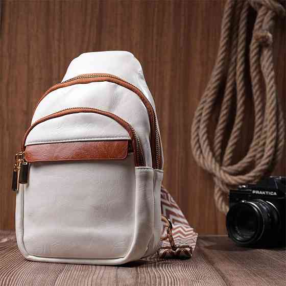 Жіноча сумка з однією лямкою через плече з гладкої екошкіри Vintage 22768 Білий Київ