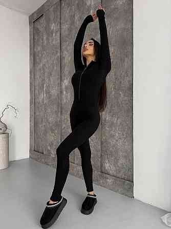 Женский теплый облегающий комбинезон пума Черный, 42/44 Одесса