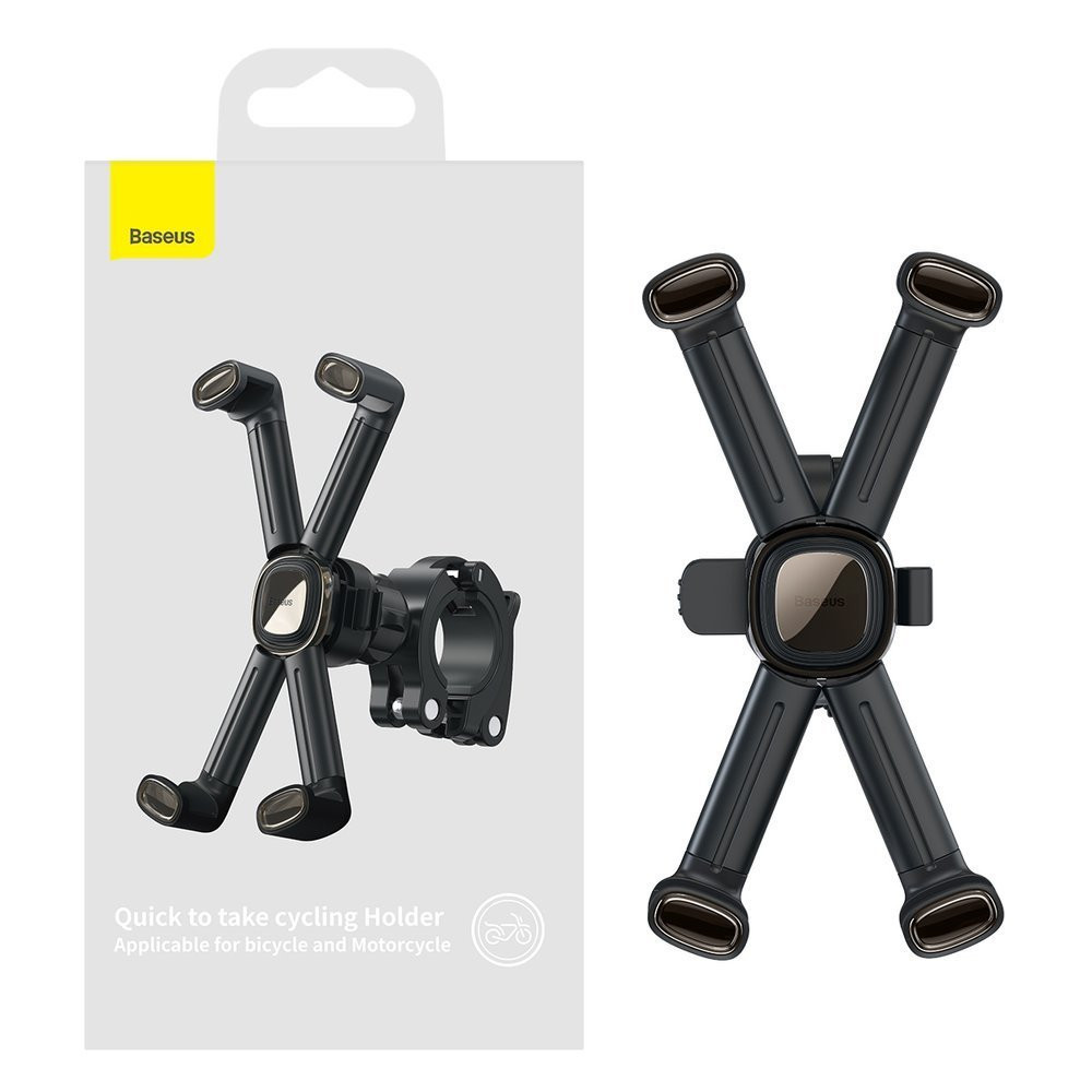 Вело-мото тримач для смартфона Baseus Quick to take cycling Holder SUQX-01 (Чорний) Миколаїв - фото 11