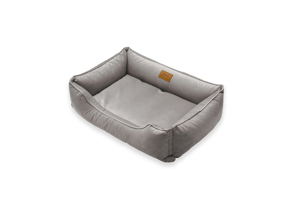 Лежак для Собак Котів та Кішок Dreamer Velour Gray з бортами зі знімним чохлом сірий м'яка лежанка Одеса - фото 3