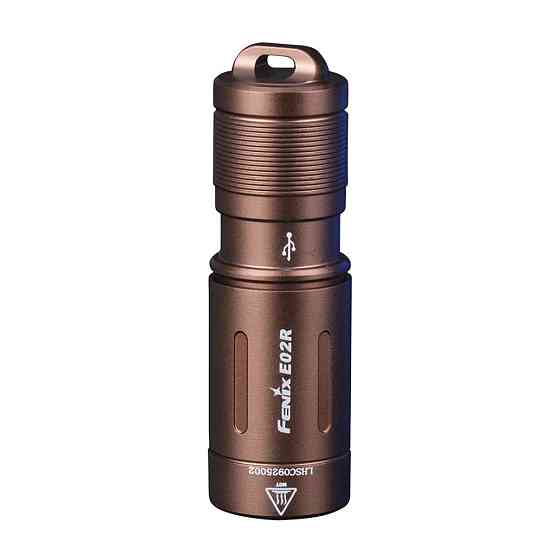 Ручний міні ліхтарик Fenix E02R 200лм Micro USB (Коричневий) Вінниця
