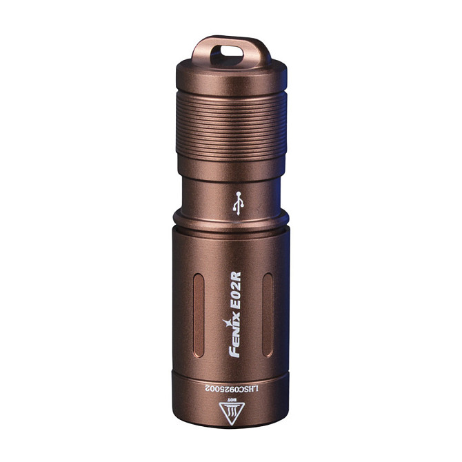 Ручний міні ліхтарик Fenix E02R 200лм Micro USB (Коричневий) Вінниця - фото 1