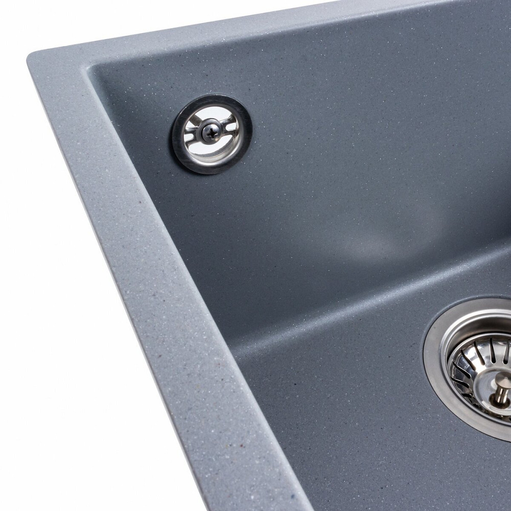 Гранітна мийка для кухні VALESO RUBA 4040 матова Сірий металік Коломыя - изображение 6