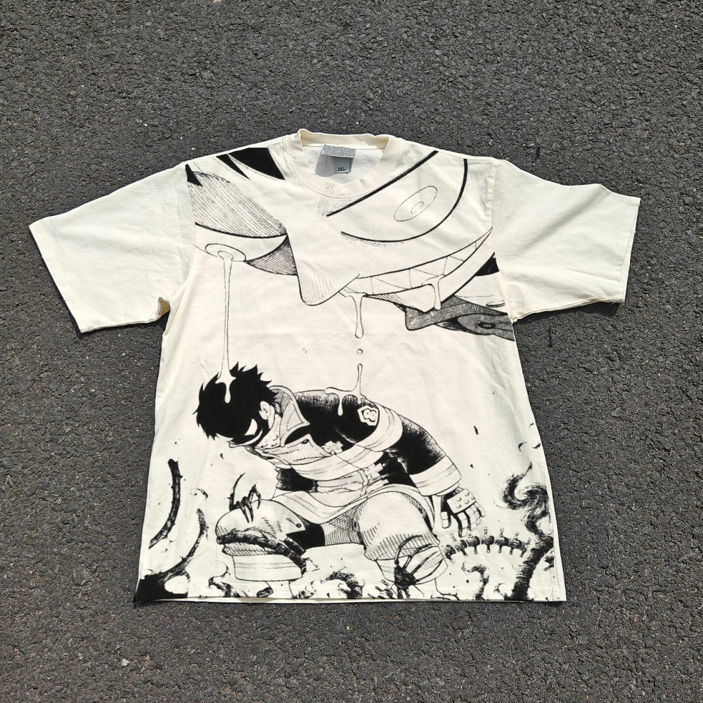 Футболка чоловіча з принтом аніме Аніме Фіре Форке Схінра манга оверсайз (S/M/L) Черний Дніпро - фото 1