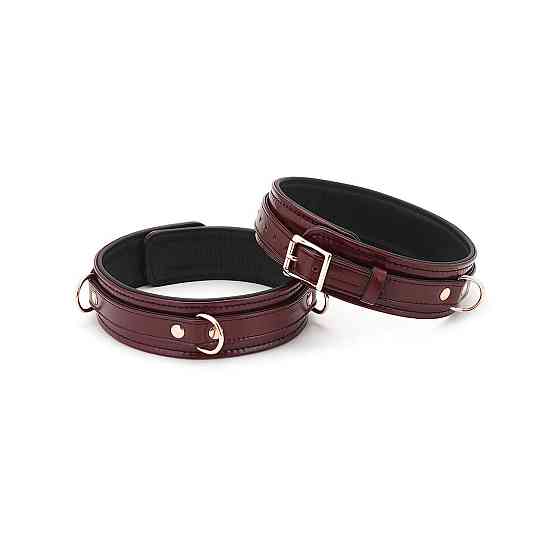 Фіксатори для стегон Liebe Seele Wine Red Thigh Cuffs L Size, натуральна шкіра Sex Aura Київ
