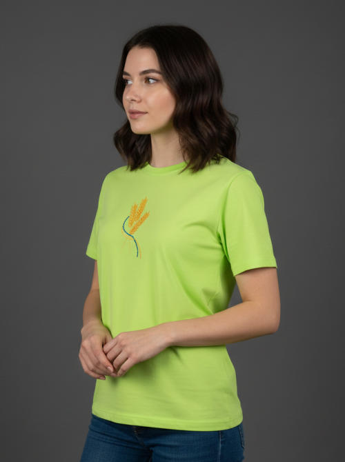 Жіноча Футболка вишита гладдю колоски Київ - фото 2