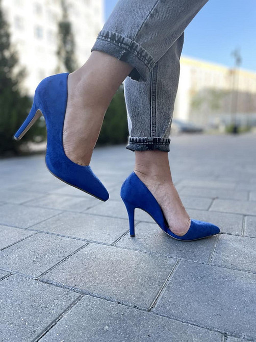 Seastar Туфлі жіночі SEASTAR C27 сині еко-замша каблук 9.5 см 36р. 37р. (1872) Коломыя - изображение 4