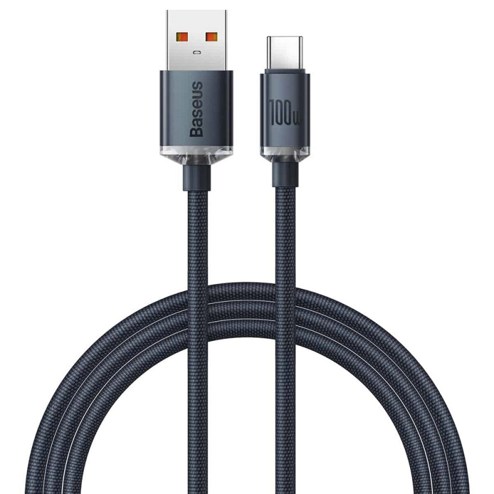 Кабель Baseus Crystal Shine Series Fast Charging Data Cable USB to Type-C 100W 1.2m Black Київ - фото 1