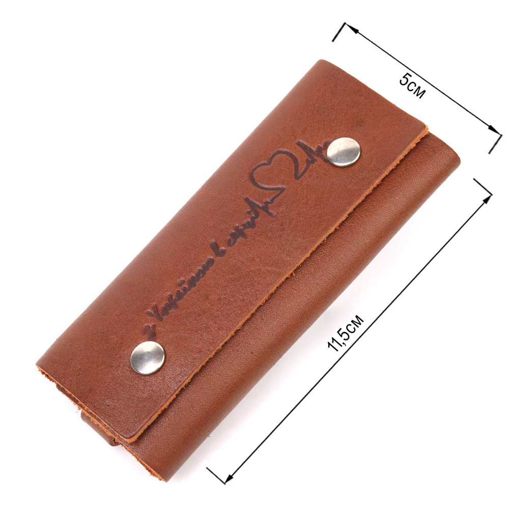 Чудова ключниця у глянцевій шкірі Серце GRANDE PELLE 16721 Світло-коричнева Київ - фото 3