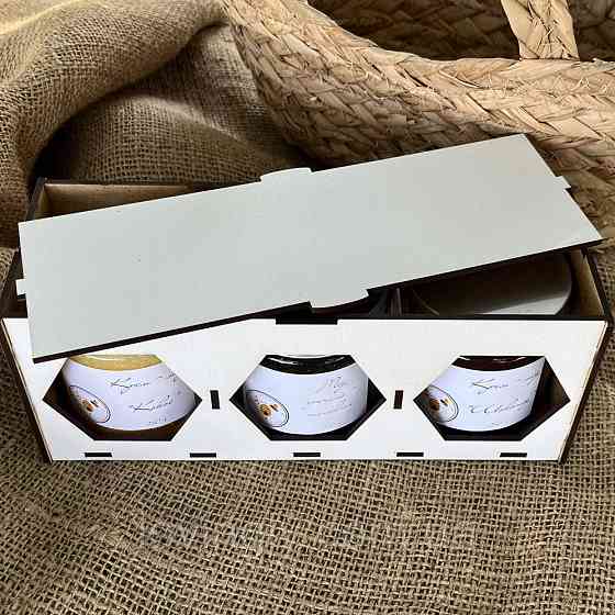 Медовий подарунковий бокс з натуральним медом, 3 смаки по 200 мл. Ірпінь