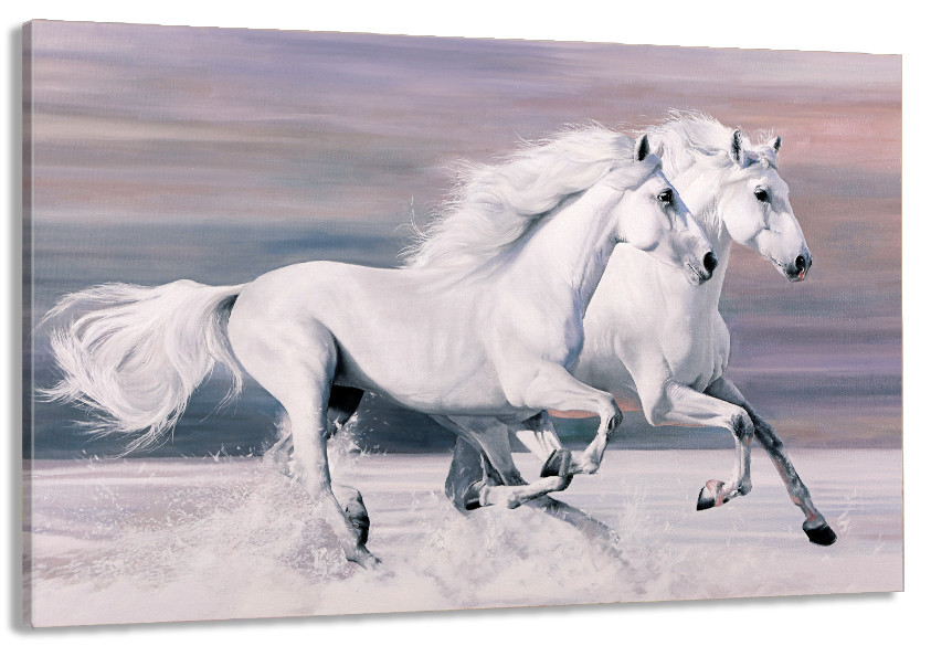 Картина полотно у вітальню / спальню  Пара Коней      MLP_256 ( 60х30см ) 70x140 см Київ - фото 1