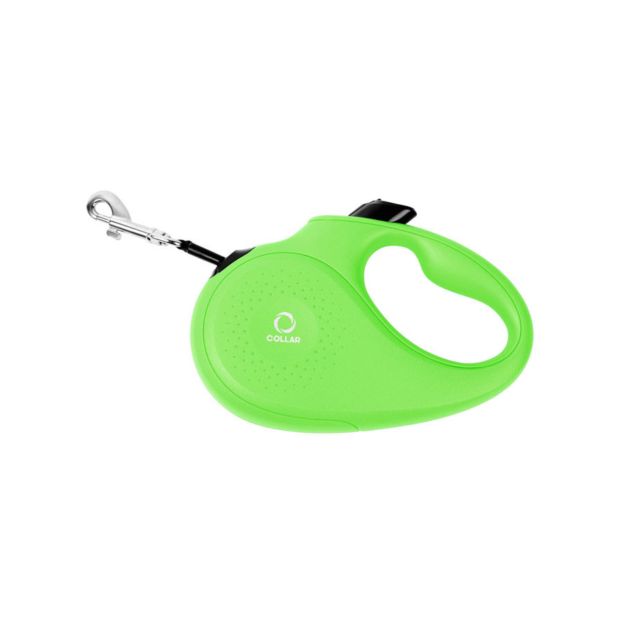 Поводок-рулетка CoLLaR для собак, размер M, 25 кг, 5 м, светоотражающая лента, салатовый Киев - изображение 2