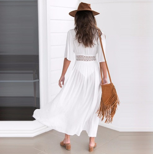 Пляжный халат средней длины белый Киев - изображение 5