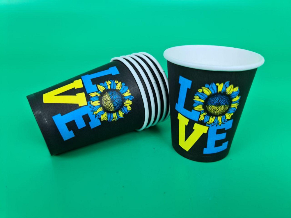 Паперові склянки кольорові 175 мл "LOVE" Маестро (50 шт.) Харків - фото 1