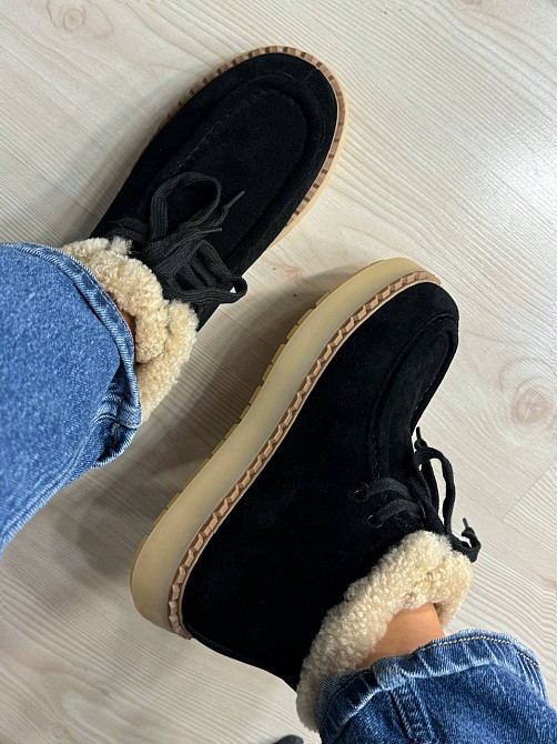 Ботинки женские Hengji 68-2 замшевые на меху с опушкой черные, 39, 24,5 см Киев - изображение 9