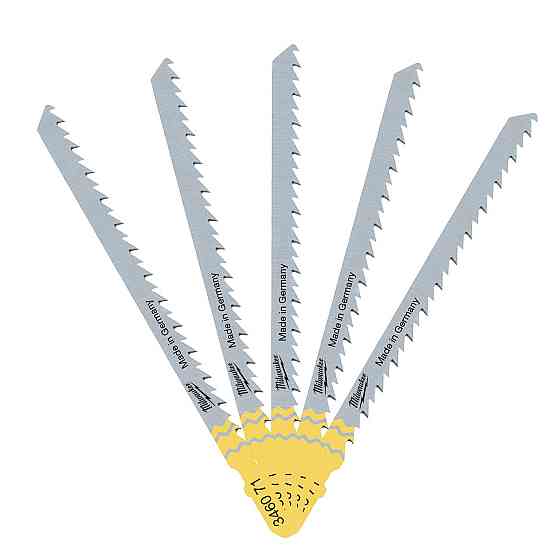 Полотна для лобзика T301DL MILWAUKEE, 105мм/ крок зубу 4,0мм, (5шт), (деревина, чистий різ) Одеса