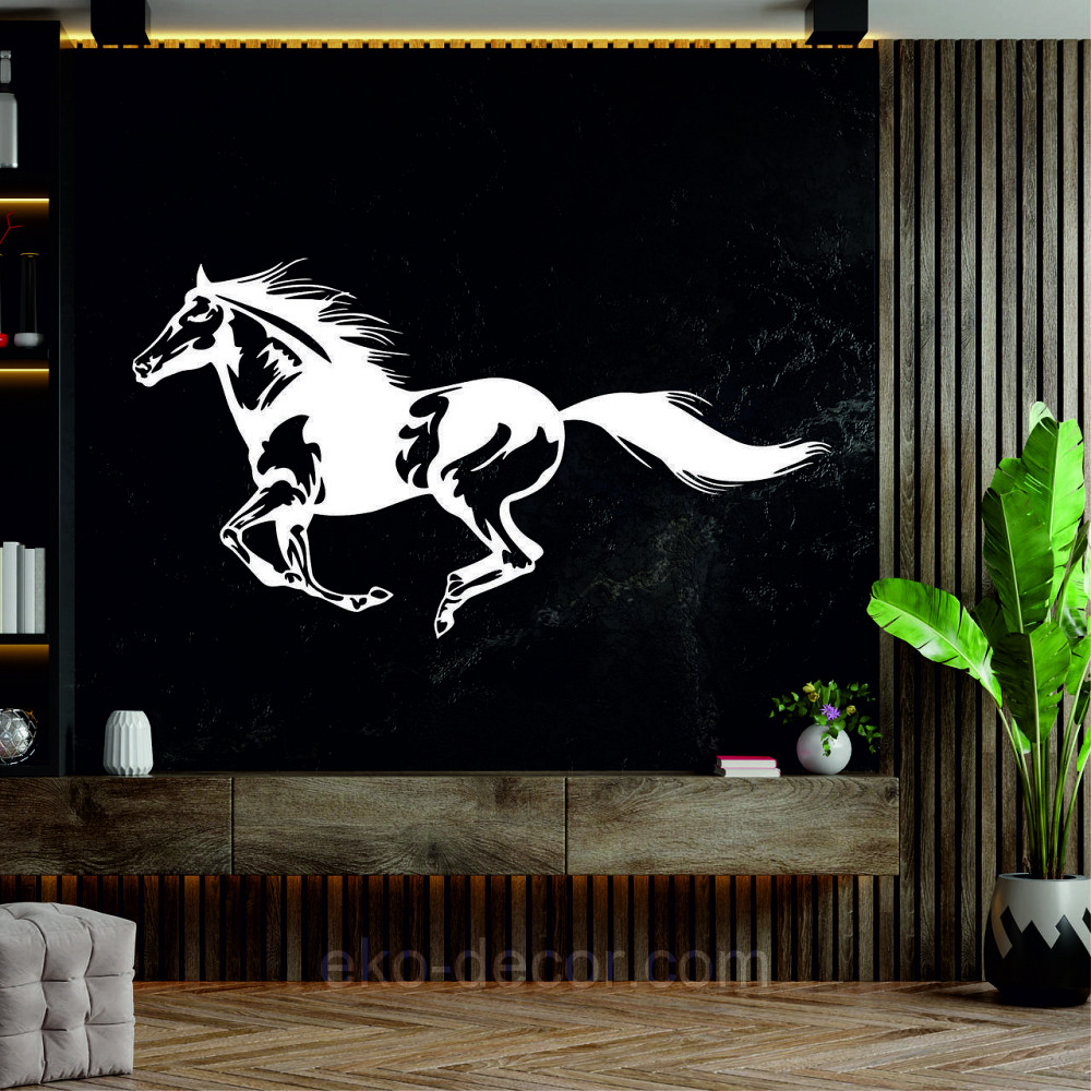 Декоративне настінне Панно «Кінь», Декор на стіну 90*48 см, Білий Київ - фото 4