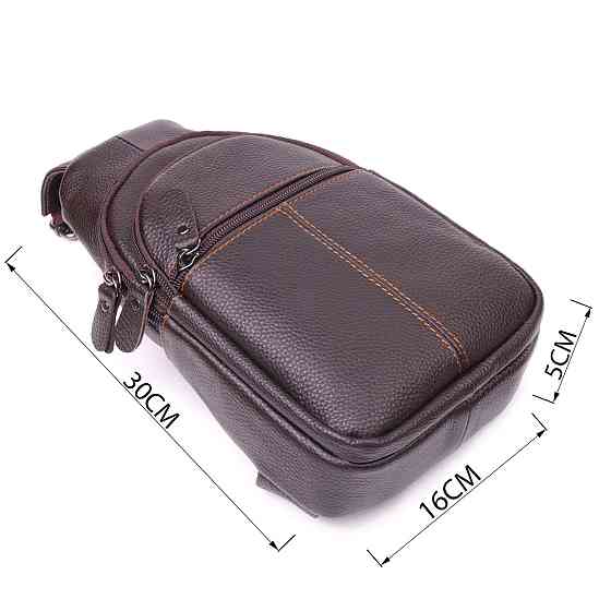 Удобная мужская сумка через плечо из натуральной кожи 21308 Vintage Коричневая Киев