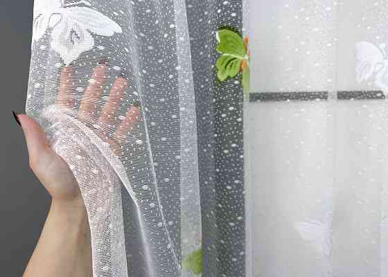 Тюль жакард VR-Textil № 1895т Арка на кухню колір білий 500х150 см (53-0099) Київ