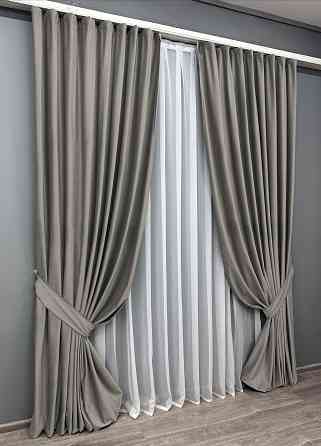 Комплект готовых штор VR-Textil Бархат № 1766ш Сатин 150х290 см 2 шт (33-0951) Киев