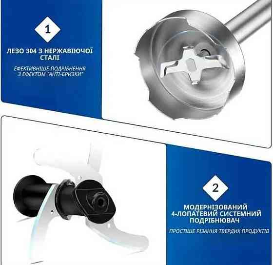 НЕМЕЦКИЙ Заглибний блендер RB-2307 — 5в1, 1200W, з чашею НОВИЙ! Київ