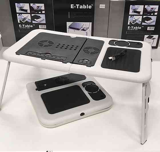 Портативний столик для ноутбука з охолодженням 2 USB кулерами E-Table LD-09 (10) Київ