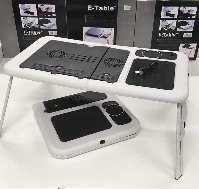 Портативний столик для ноутбука з охолодженням 2 USB кулерами E-Table LD-09 (10) Київ - фото 1