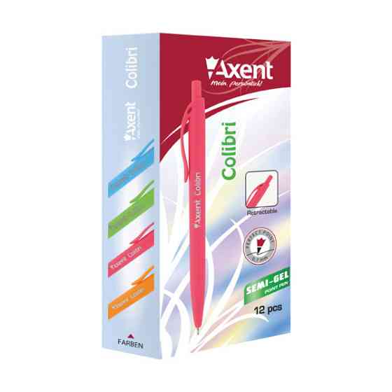 Ручка олійна автоматична "Axent""Сolibri" синя, AB1062-02-А, шт Київ