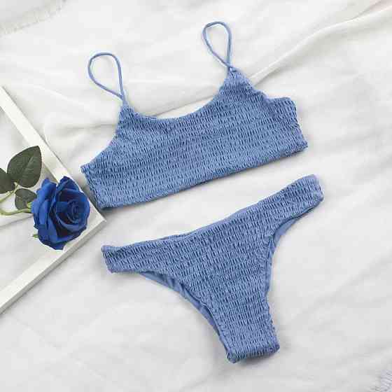 Купальник жатка жіночий роздільний S блакитний Київ