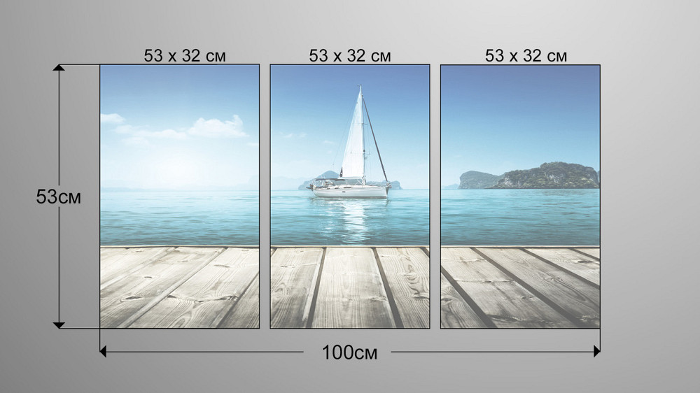 Модульна картина Яхта Art-68_3А Київ - фото 3