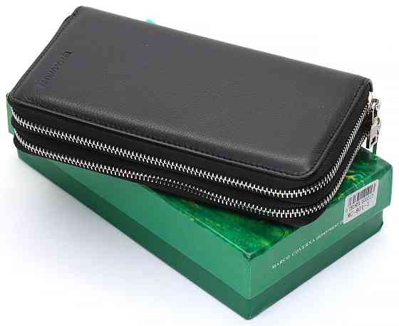 Чорний чоловічий клатч на дві блискавки з натуральної шкіри Marco Coverna MC-801-1 Кам'янське