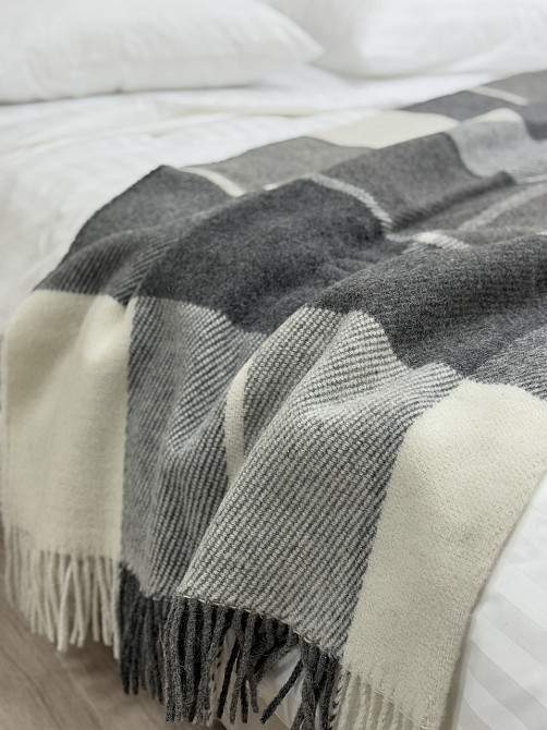 Vladi Плед Vladi 200х220 см вовняний 70% сірий Нова Зеландія 01/Liam Коломия - фото 1