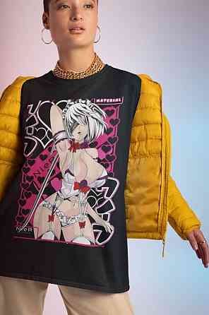 Футболка з аніме принтом Ніер Аутомата Йорха Аніме оверсайз (S/M/L) Чорний AnimeJ1106 Дніпро