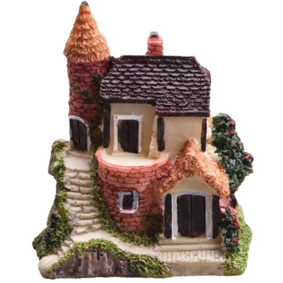 Декоративный Домик для мини-сада флорариума микроландшафта рокария аквариума  диорам моделизма Коричневий дах Одесса