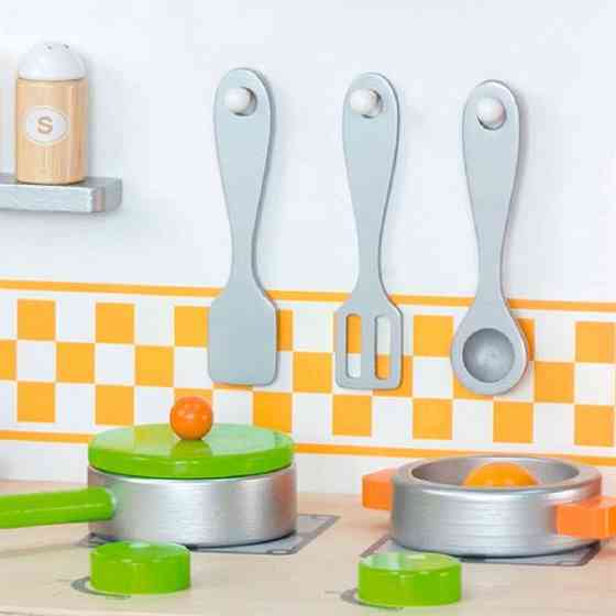 Дитяча кухня Viga Toys з дерева з посудом (50957FSC) Харків