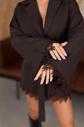 Женское стильное обаятельное платье-пиджак  креп костюмка Шоколад Одесса