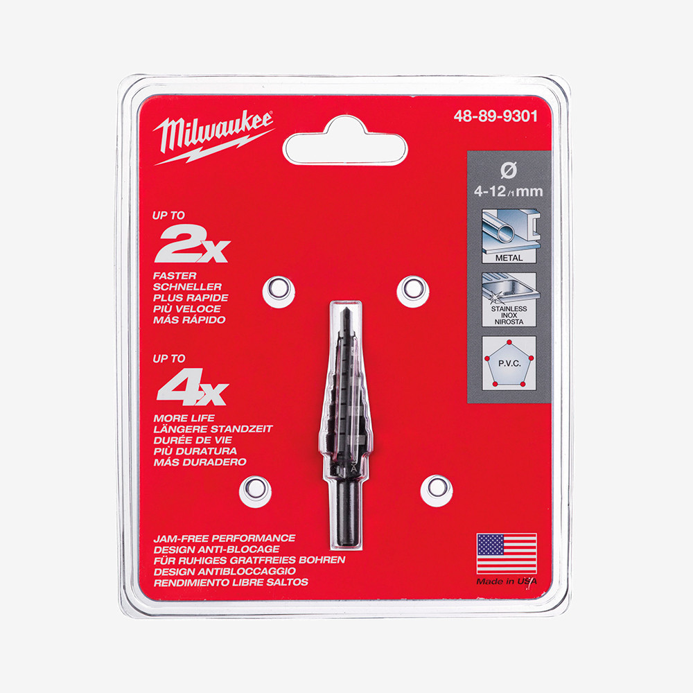 Свердло cтупінчасте Step Drill MILWAUKEE, Ø4-12мм / 1мм Одеса - фото 2
