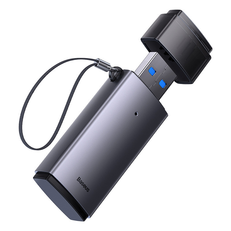 Кардрідер Baseus Lite Series USB-A to SD / TF Card Reader Grey Одеса - фото 4