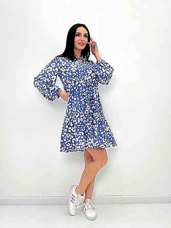 Легка жіноча сукня оверсайз "Lichi" оптом | Норма | Розпродаж моделі Синій, 42-44 Київ