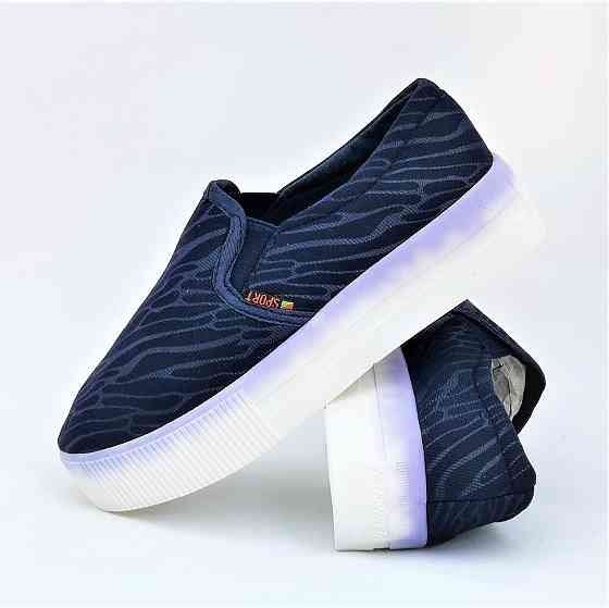 . Жіночі Сині Сліпони Мокасини на Високому Толстой Підошві (розміри: 36,37,38,39,41) Дніпро