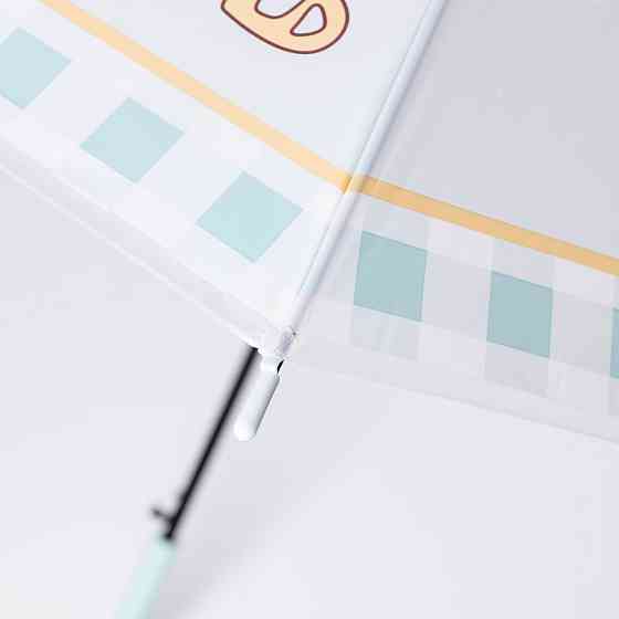 Класична дитяча парасолька-тростина напівавтомат з поліестеру міцна надійна 8 спиць діаметр 94 см М'ятний HP-23-11M Коломыя