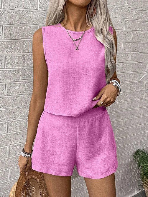 Жіночий літній костюм двійка: топ і шорти жатий льон Одеса - фото 3