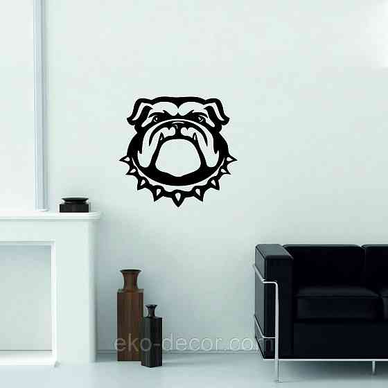 Декоративне настінне Панно «Бульдог», Декор на стіну 90*90 см, Чорний Київ