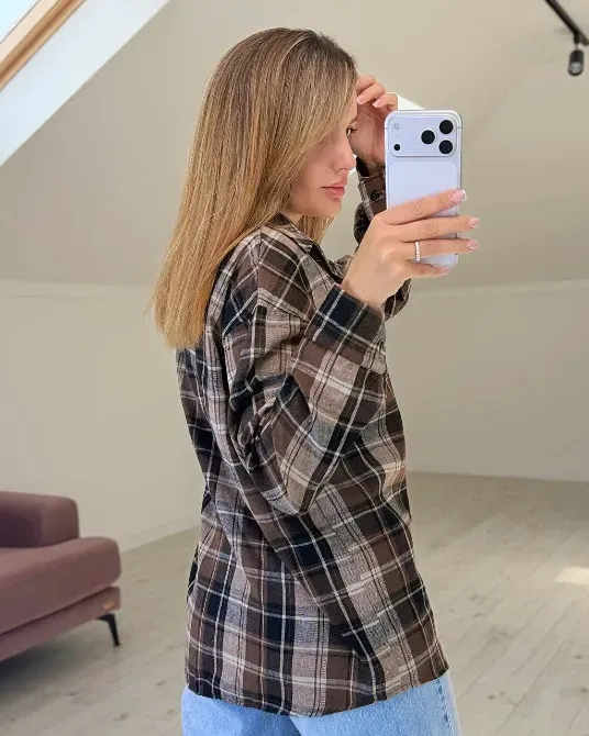 Свободная женская рубашка из мягкой фланели Одесса - изображение 10