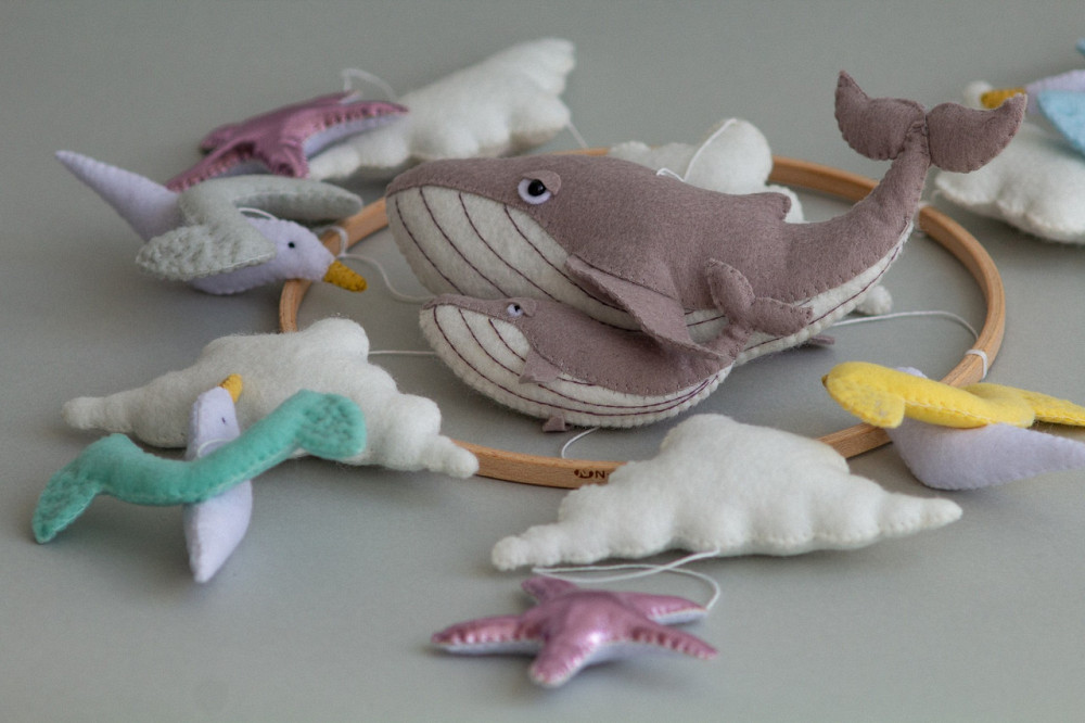 Дитячий мобіль на ліжечко для немовлят WooolyWool «Морські сни» Київ - фото 6