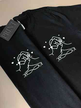 Парні футболки для хлопця та дівчини з ручками та Вашими ініціативами Чернівці