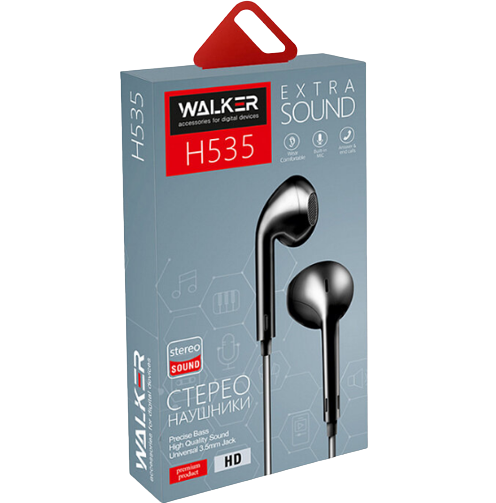 Навушники WALKER H535 з мікрофоном чорний Житомир - изображение 2