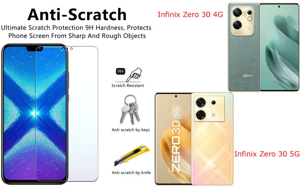 Захисне скло NeoGlass для Infinix Zero 30 4G, Zero 30 5G – надпрозоре та стійке Київ - фото 1