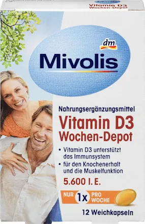 Mivolis Vitamin D3 5600 I.E. Wochen-Depot Weichkapseln 12 St Миволис Витамин D3 Київ - фото 1