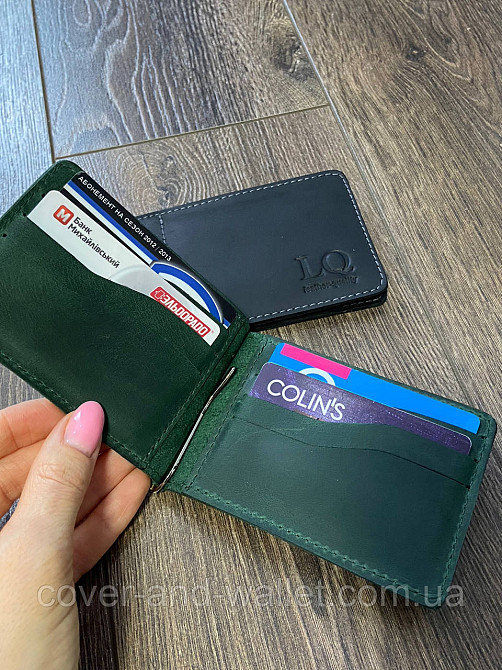 Затиск для грошей і пластикових карток зеленого кольору ST Leather Onda Київ - фото 4